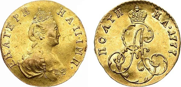 Полтина (золото), 1777, фото 1