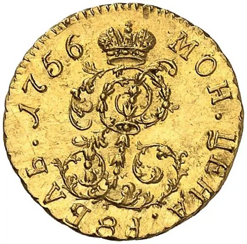 1 рубль (золото), 1756, фото 2